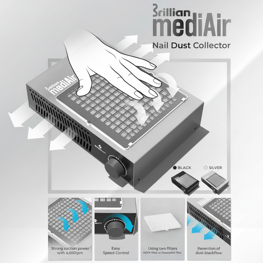 Medi-Air Professional Nail Dust Collector with HEPA Filtration