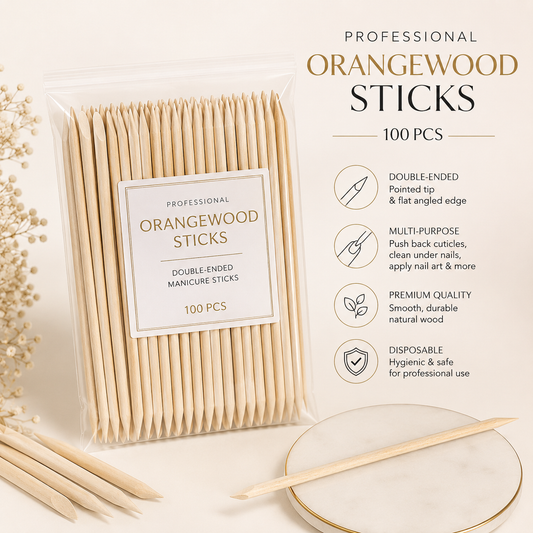 Professional Orange Wood Sticks Set of 100 Pcs