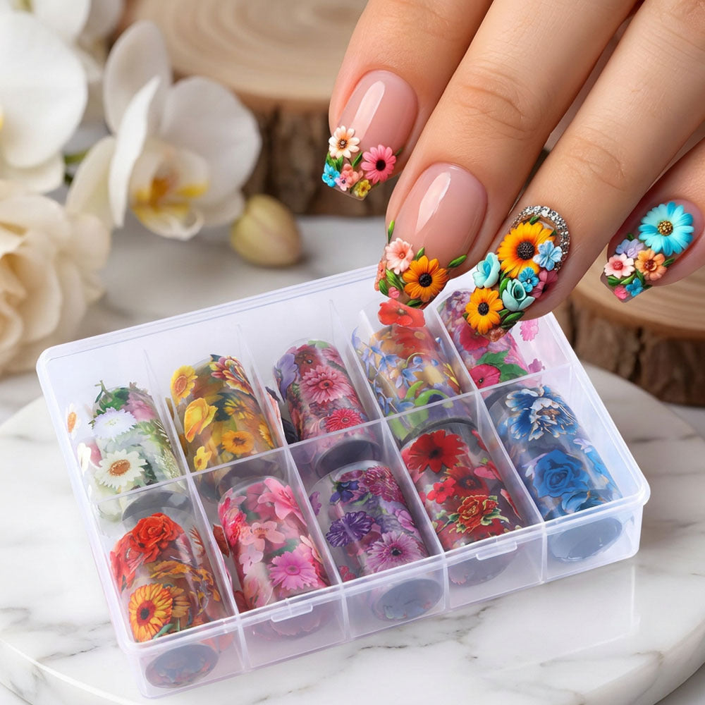 Nail Decoration Foils Transfer Sticker Paper Set