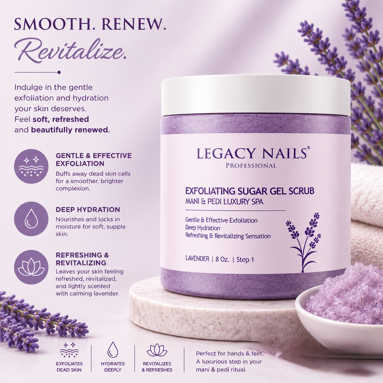 Exfoliating Sugar Gel Scrub for Nails – Mani & Luxury Spa