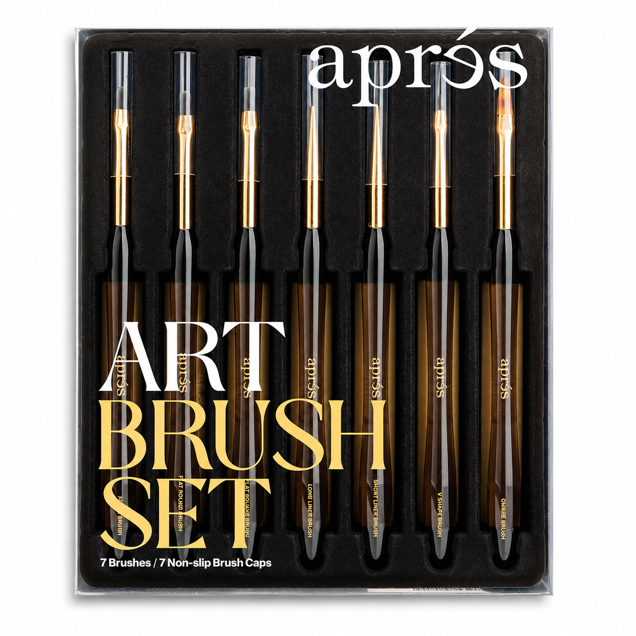 Aprés Art Brush Set – 7pcs w/ Holder