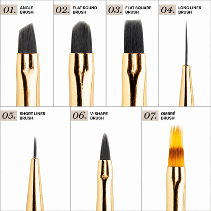 Aprés Art Brush Set – 7pcs w/ Holder