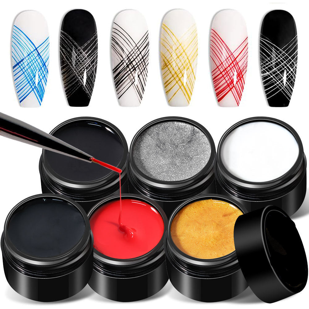 Spider nail gel stretchy UV/LED line art gel for spider web and abstract nail designs