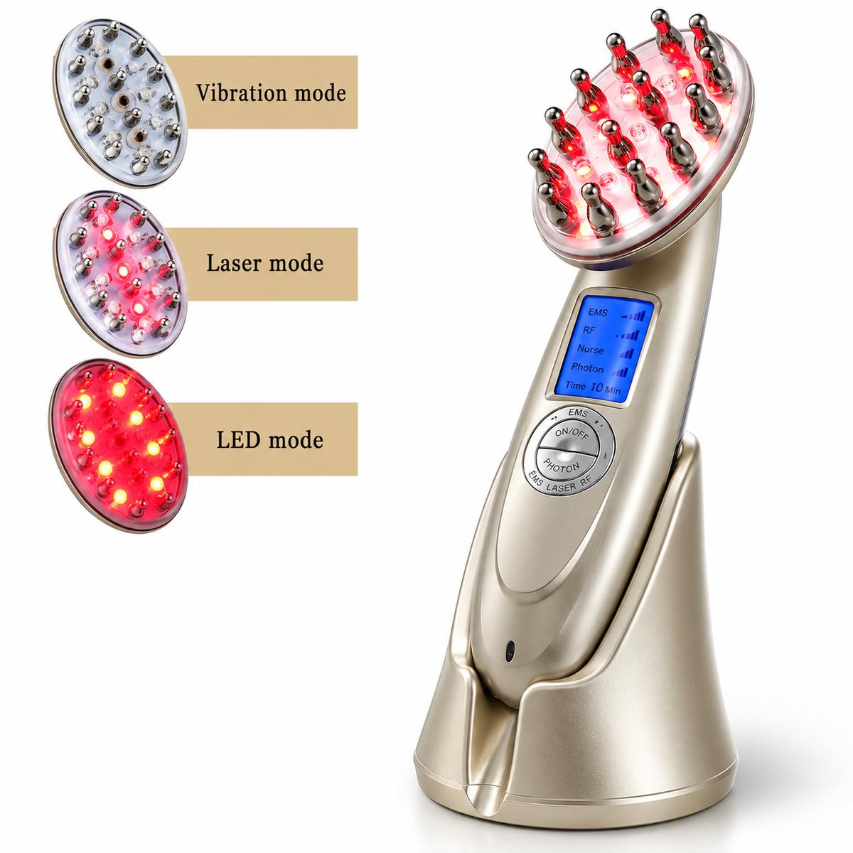 Electric Laser Hair Growth Comb Red Light Therapy & Scalp Massager