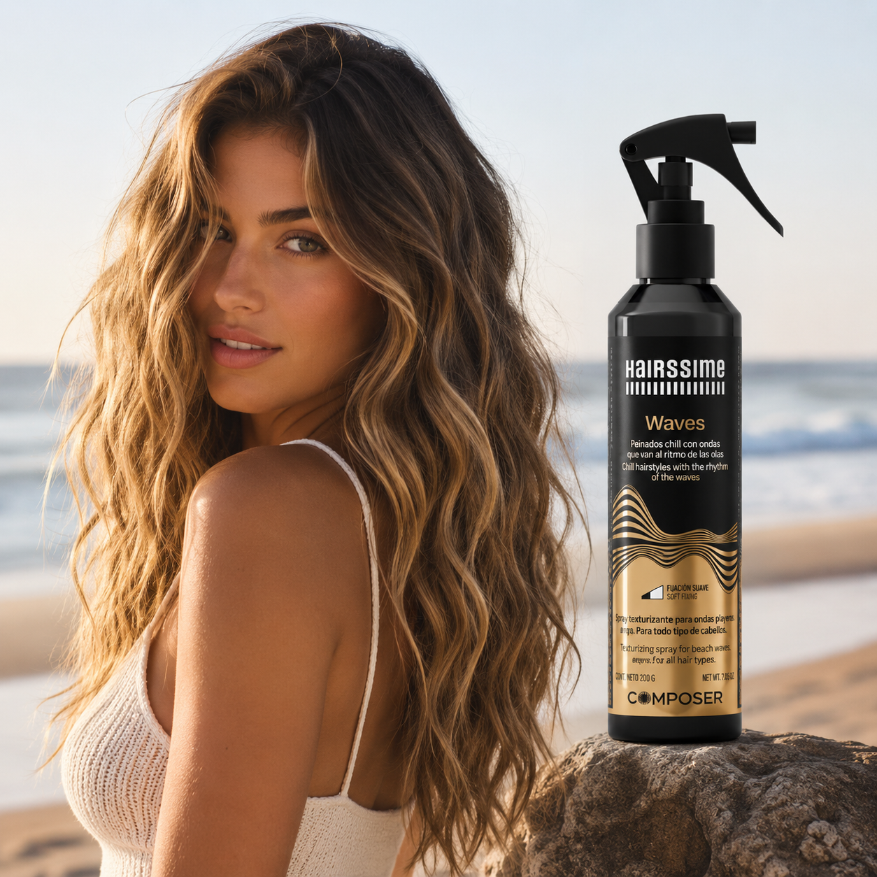 Hairssime Composer Waves – Texturizing Spray for Beach Waves (200g)