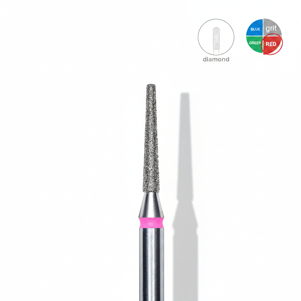Staleks Diamond Nail Drill Bit Frustum Red Soft 1.6mm 10mm