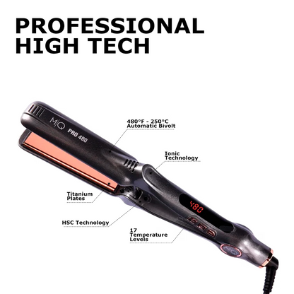 MQ Pro 480 Professional Titanium Flat Iron – 480°F Hair Straightener