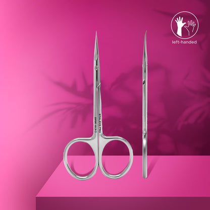 Staleks Pro Expert 13 Type 3 Left-Handed Cuticle Scissors with Hook