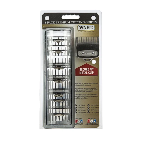 Wahl Professional Premium Black Cutting Guides – 1/8” to 1” – Fits All Full Size