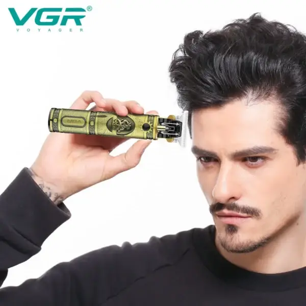 Professional Hair & Beard Trimmer Cordless Rechargeable Gold VGR ‎V-228 - Image 4